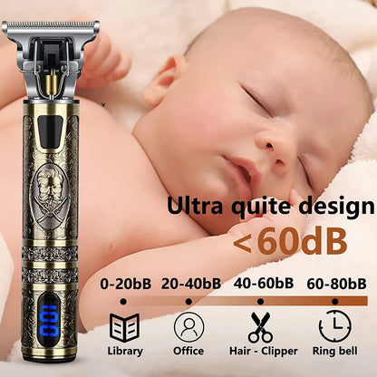 T9 Vintage Electric Hair Trimmer for Men – Rechargeable & Stylish