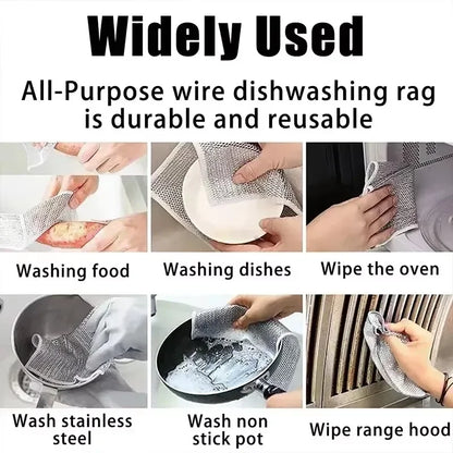 Reusable Metal Mesh Cleaning Cloth – Quick-Dry Microfiber Scrubber for Pots, Pans & Stovetops