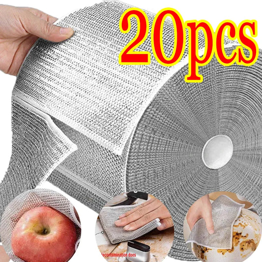 Reusable Metal Mesh Cleaning Cloth – Quick-Dry Microfiber Scrubber for Pots, Pans & Stovetops