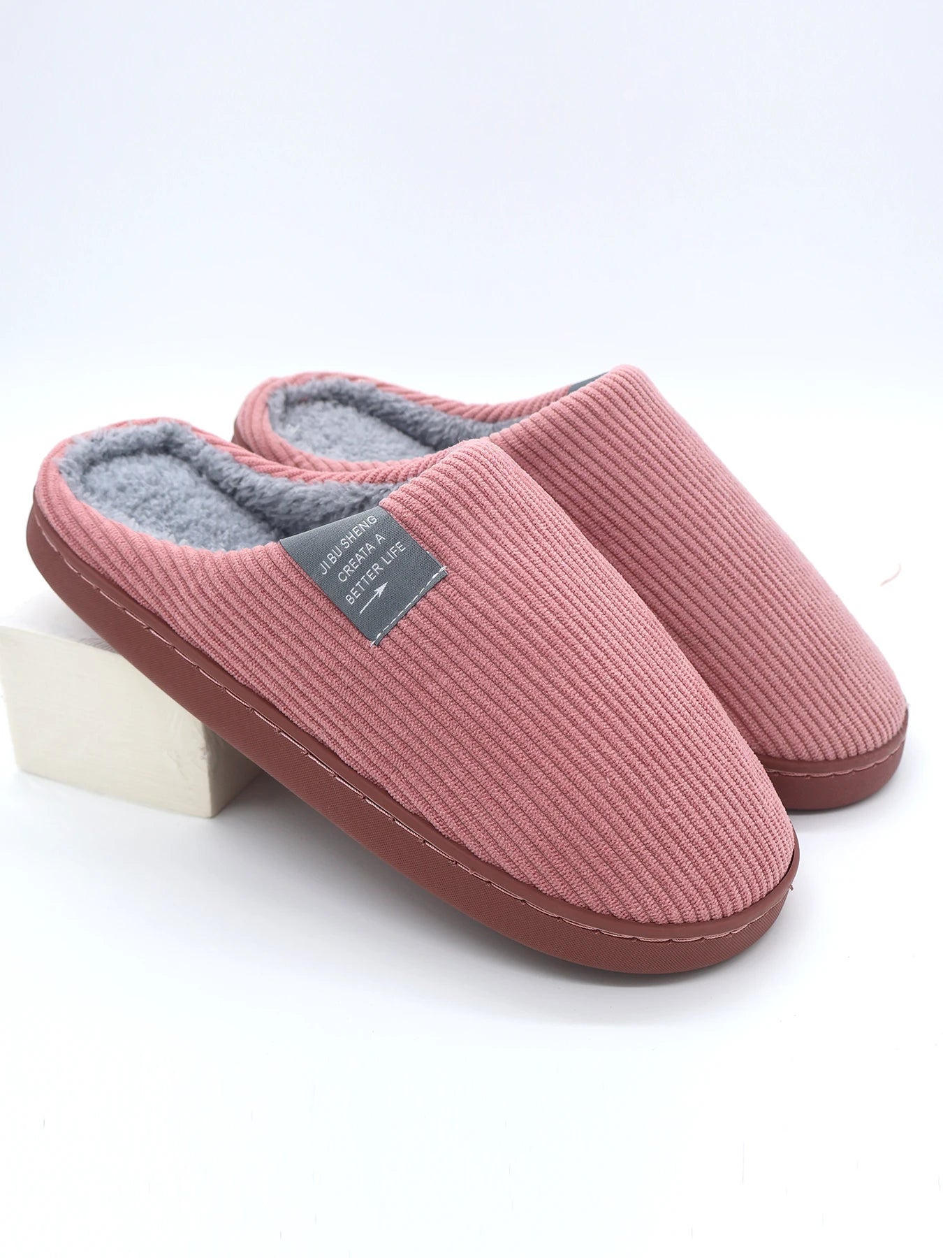 Non-Slip Plush Slippers, Warm for Winter