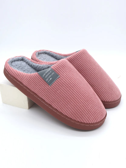 Non-Slip Plush Slippers, Warm for Winter