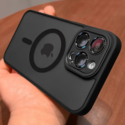 Magnetic Matte Clear iPhone Case with Lens Protection