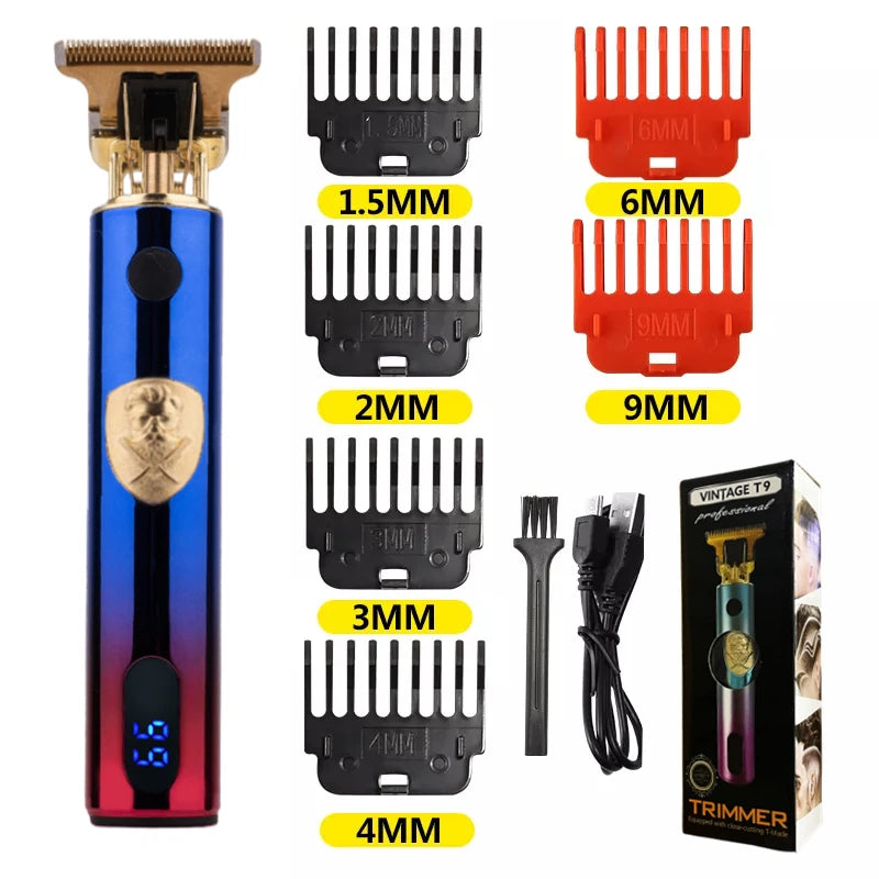 T9 Vintage Electric Hair Trimmer for Men – Rechargeable & Stylish