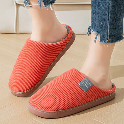 Non-Slip Plush Slippers, Warm for Winter