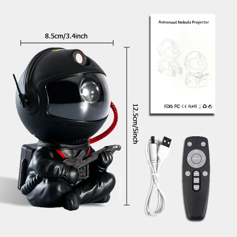 Astronaut Star Projector Night Light – USB Rechargeable & Remote Control