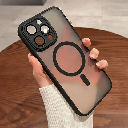 Magnetic Matte Clear iPhone Case with Lens Protection
