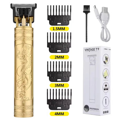 T9 Vintage Electric Hair Trimmer for Men – Rechargeable & Stylish
