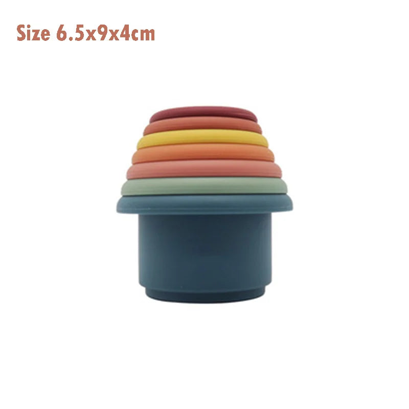 Montessori Silicone Stacking Cups – Hourglass Tower Toy for Babies