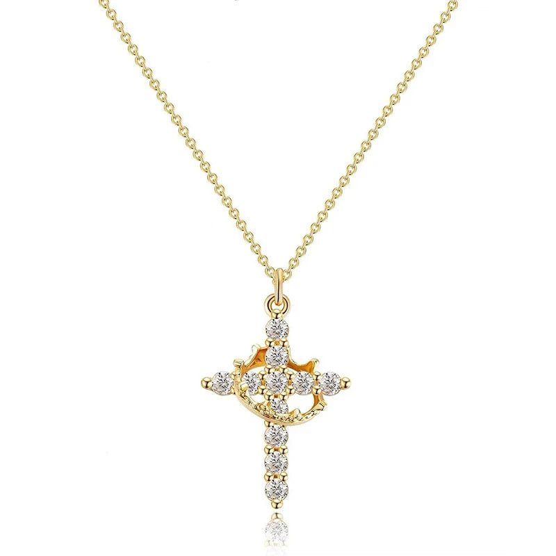 Crown Cross Necklace