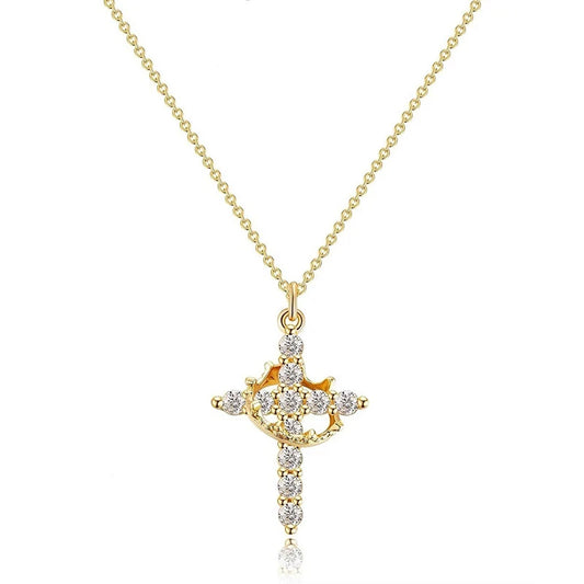 Crown Cross Necklace