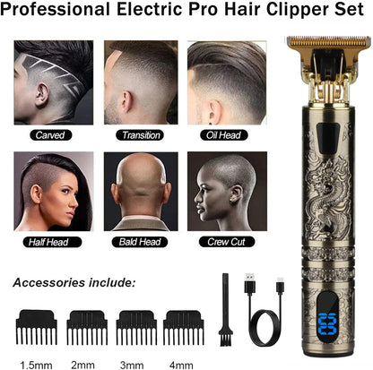 T9 Vintage Electric Hair Trimmer for Men – Rechargeable & Stylish