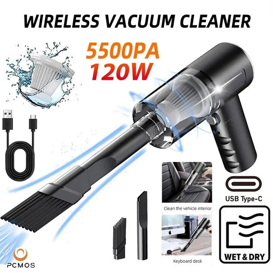 Handheld Car Wireless Vacuum Cleaner - Dry & Wet Use