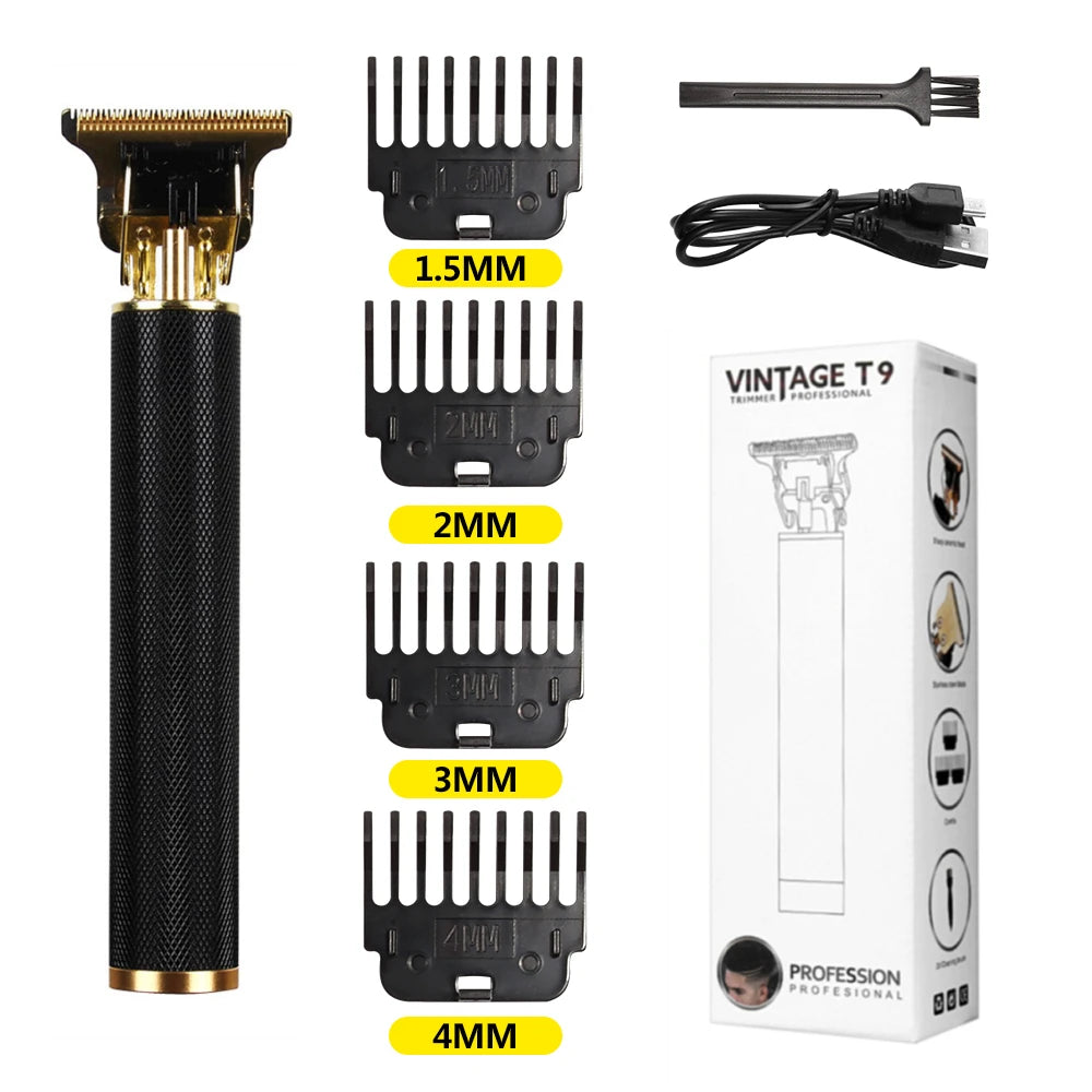 T9 Vintage Electric Hair Trimmer for Men – Rechargeable & Stylish