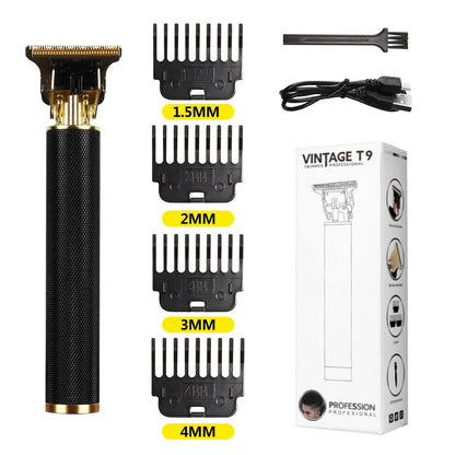 T9 Vintage Electric Hair Trimmer for Men – Rechargeable & Stylish
