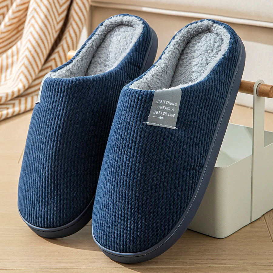Non-Slip Plush Slippers, Warm for Winter