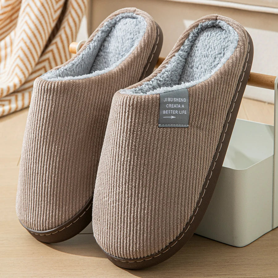 Non-Slip Plush Slippers, Warm for Winter