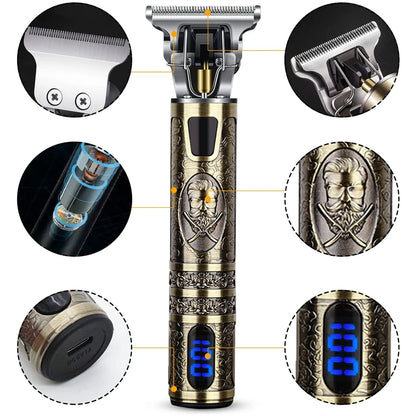 T9 Vintage Electric Hair Trimmer for Men – Rechargeable & Stylish