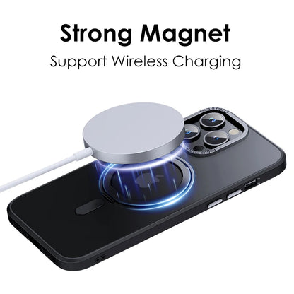 Luxury Magnetic iPhone Case with Lens Protector & Wireless Charging