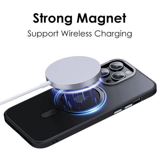 Luxury Magnetic iPhone Case with Lens Protector & Wireless Charging