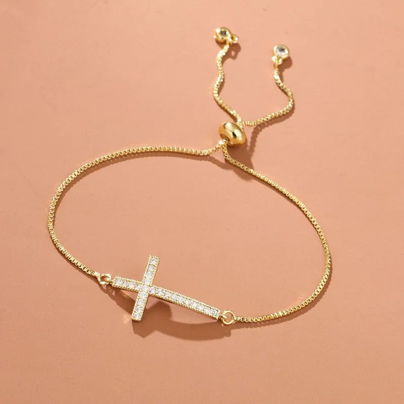 Bracelet with Strass Cross