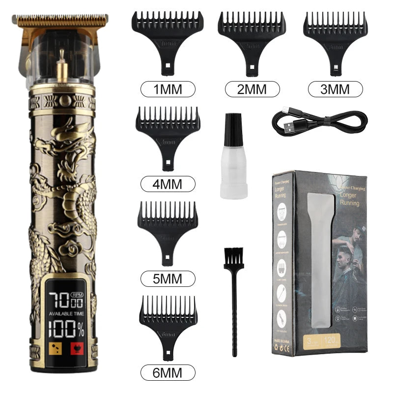 T9 Vintage Electric Hair Trimmer for Men – Rechargeable & Stylish