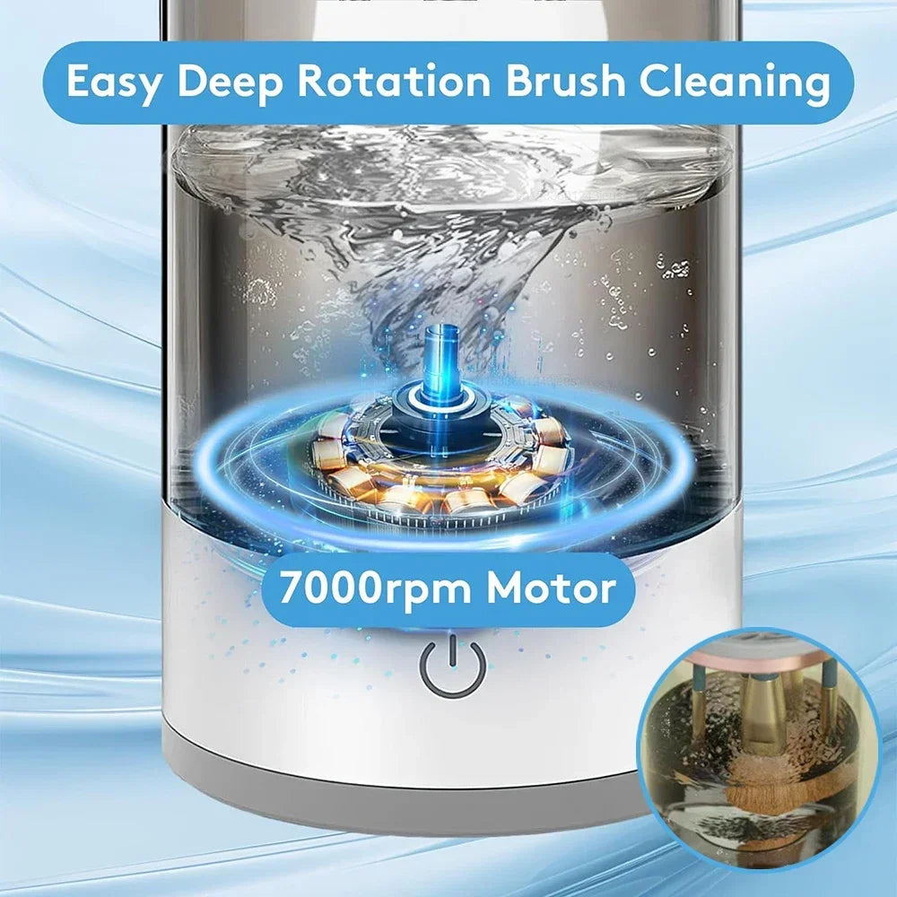 Portable Electric Brush Cleaner – USB Makeup Washer & Quick Dryer