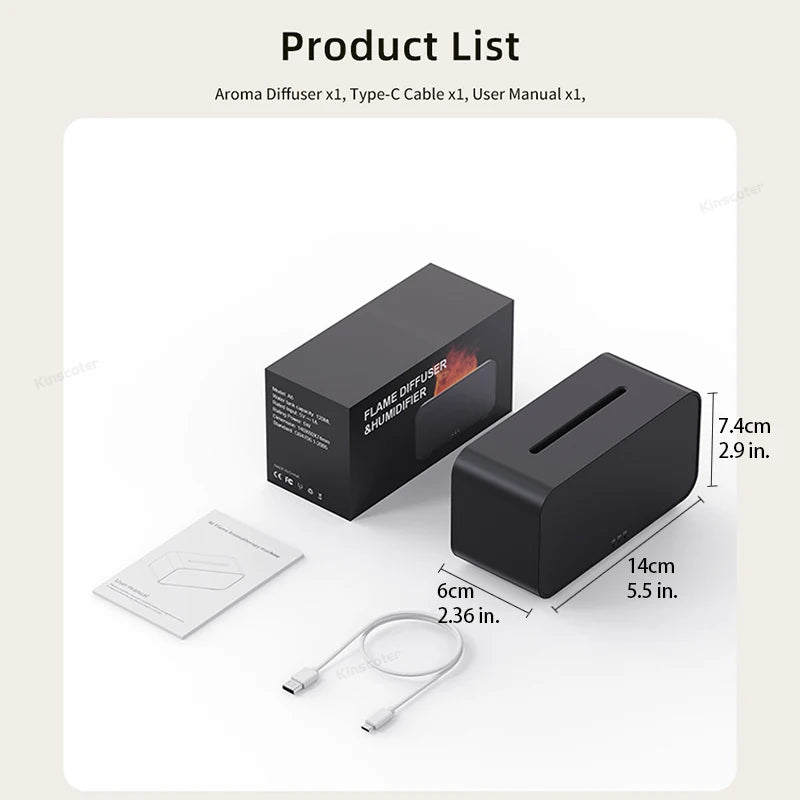 Lanwang Flame Aroma Diffuser – Create a Cozy Ambiance