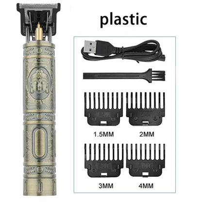 T9 Vintage Electric Hair Trimmer for Men – Rechargeable & Stylish