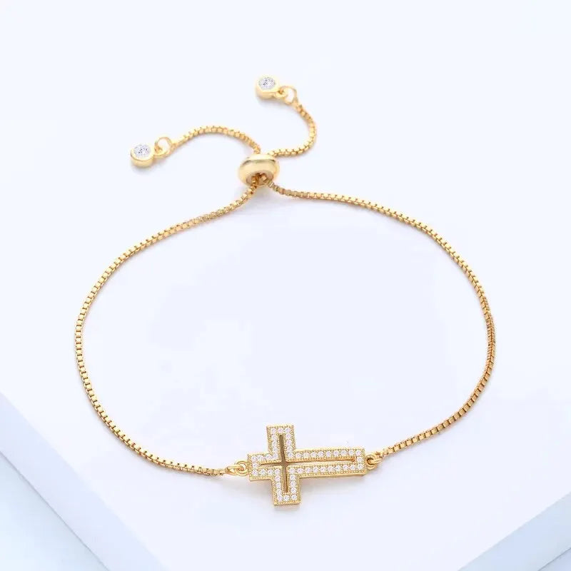 Bracelet with Strass Cross