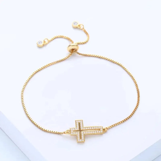 Bracelet with Strass Cross