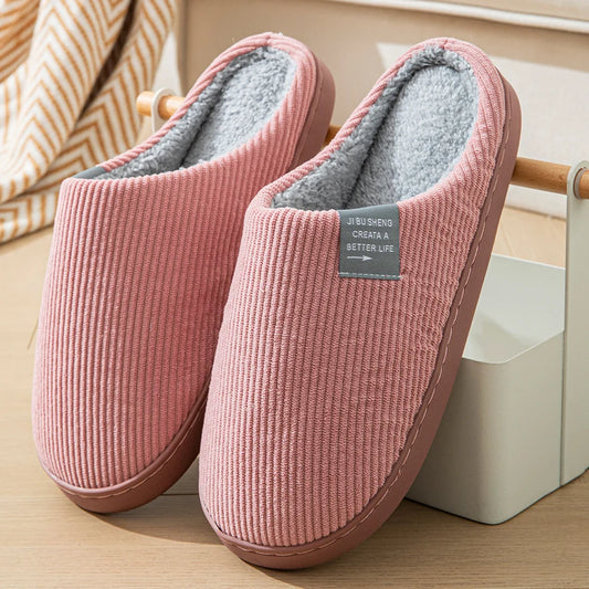 Non-Slip Plush Slippers, Warm for Winter