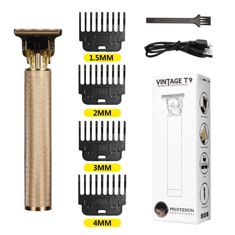 T9 Vintage Electric Hair Trimmer for Men – Rechargeable & Stylish