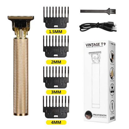 T9 Vintage Electric Hair Trimmer for Men – Rechargeable & Stylish
