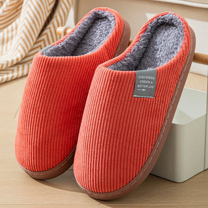 Non-Slip Plush Slippers, Warm for Winter
