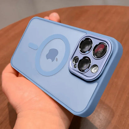 Magnetic Matte Clear iPhone Case with Lens Protection
