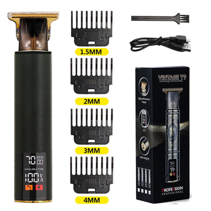 T9 Vintage Electric Hair Trimmer for Men – Rechargeable & Stylish