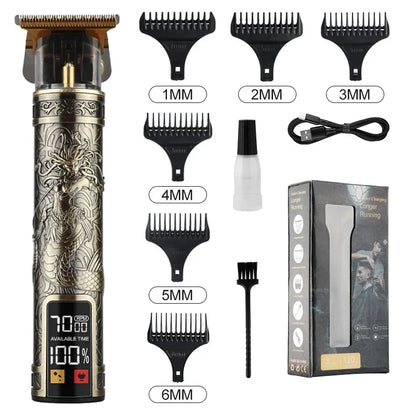 T9 Vintage Electric Hair Trimmer for Men – Rechargeable & Stylish