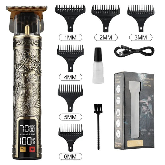 T9 Vintage Electric Hair Trimmer for Men – Rechargeable & Stylish